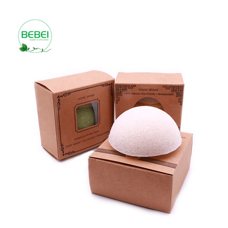 Konjac sponge with customized Kraft paper box and logo printed