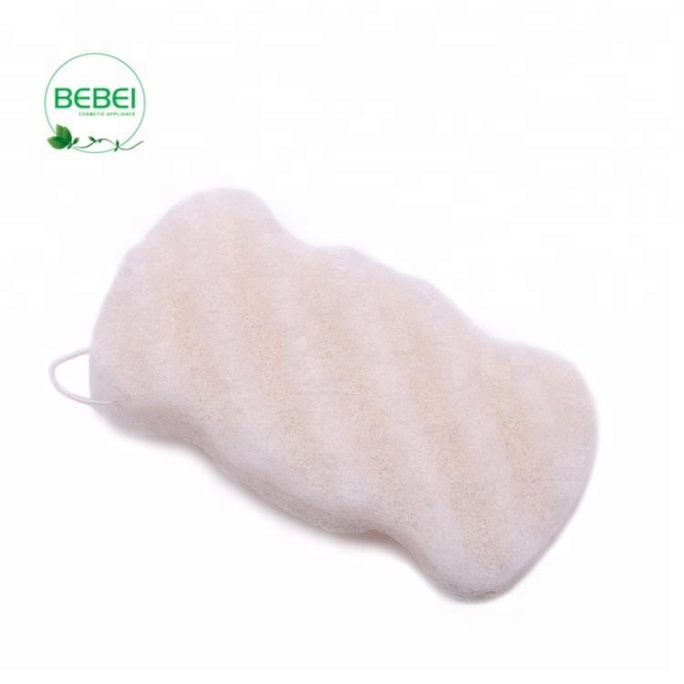 Factory manufacture 100% pure natural wave shaped freeze drying Konjac Sponge for body and face washing